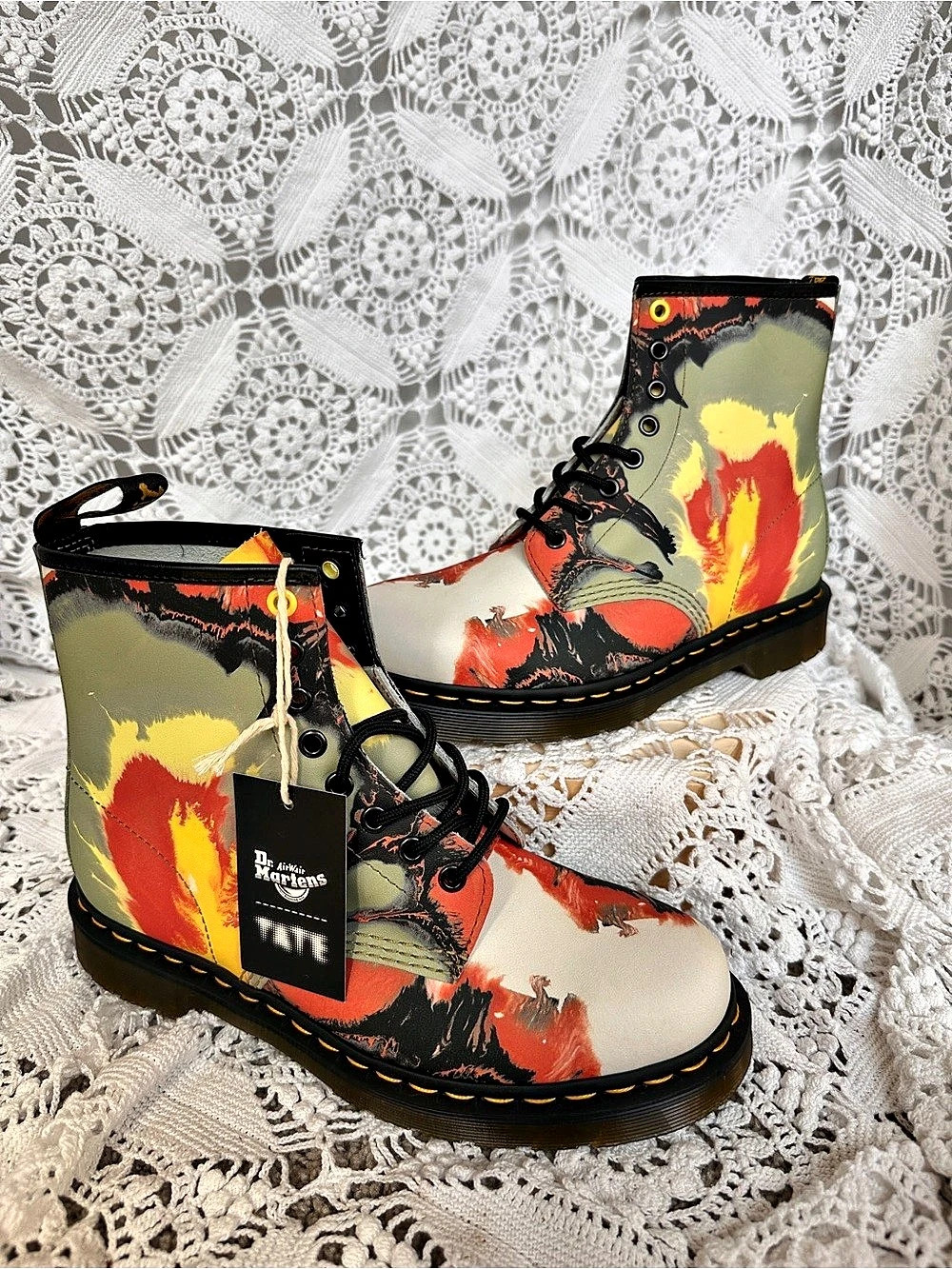 Dr. Martens 1460 x Tate Museum Collab 'Volcanic Flare' Leather Boots - New With - Picture 3 of 15